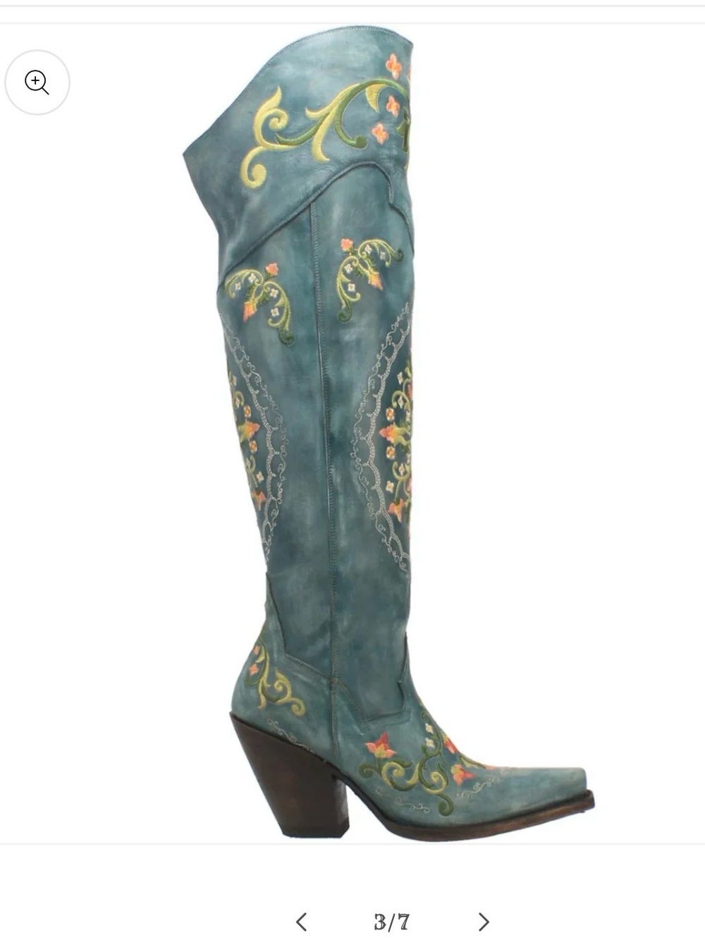 Dan Post Flower Child Leather Boot - Turquoise Sz 10M (NEW Floor Model) - Picture 12 of 12